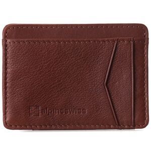 Alpine Swiss Men RFID Safe Minimalist Front Pocket Wallet Leather Thin Card Case